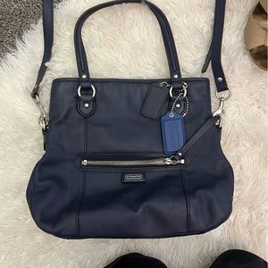 Navy Blue Coach purse and wallet